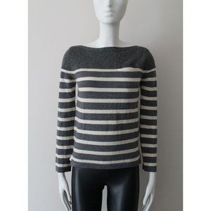 Sacai Luck Striped Wool Cashmere Sweater Grey White Size 1/Small